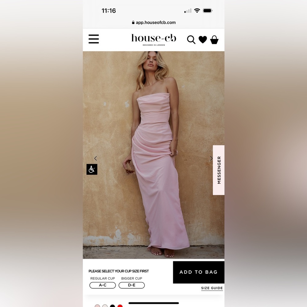 House Of CB Adrienne Dress, Pink Quartz XS